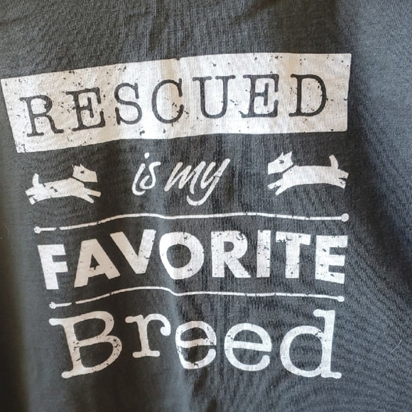 Admora Sport Gray Short Sleeve Tee Rescued Is My Favorite Breed - Picture 3 of 5